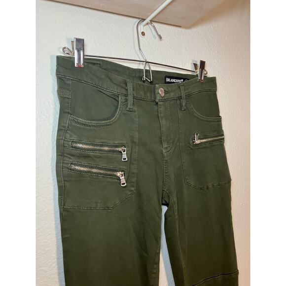 Blank NYC green zip skinny jeans strech‎ pants comfortable - Picture 3 of 7